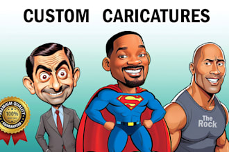 draw cartoon caricature, portrait, cartoon character from photo in 2 hours