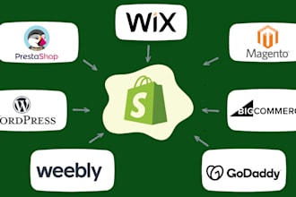 migrate website and transfer all data to shopify