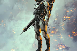 do star wars sci fi character art, game character for you