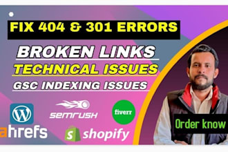 404,301,broken links,technical issues,canonical issues and gsc indexing issues
