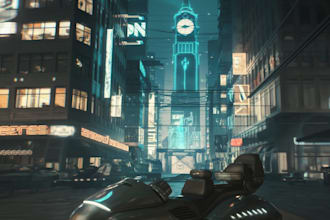 do cyberpunk futuristic city art