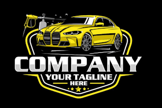 create stylish car detailing and car wash logo