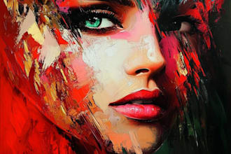 abstract art, portrait, oil paint, digital art for you