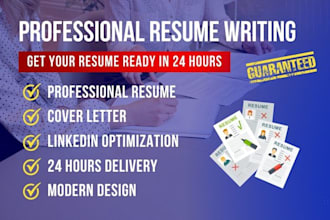 create a professional resume, revamp cover letter and optimize linkedin profile