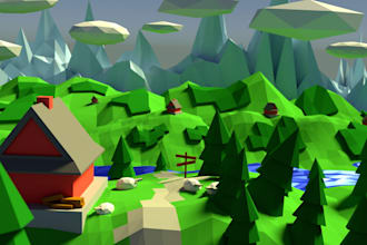 design 3d game backgrounds and environments in maya, blender