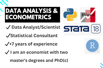 data analysis and data science using eviews stata r and python