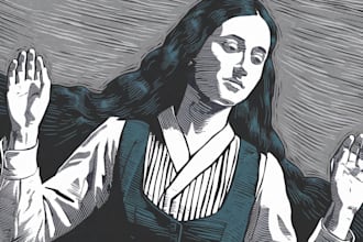 digital drawing art in the engraving and linocut styles