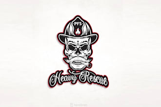 design unique firefighter sticker logo