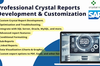 develop crystal reports and ssrs report for you
