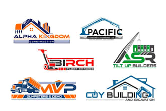 draw construction, real estate, transport logo for you