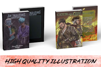 draw a manga book cover, webnovel in anime style