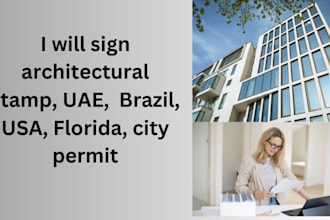 sign architectural stamp, uae,  brazil, USA, florida, city permit