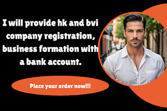 provide hk and bvi company registration business formation with a bank account