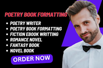 format, design poetry book, poem, non fiction book formatting, novel, self help