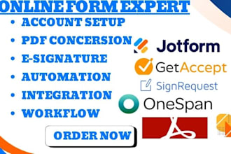 setup jotform adobe sign getaccept signrequest signeasy onespan signaturely VA