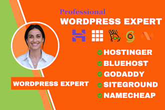 wordpress website design on bluehost godaddy siteground hostinger hostgator