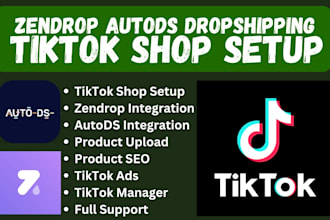 setup tiktok shop dropshipping integration via zendrop autods tiktok product ads