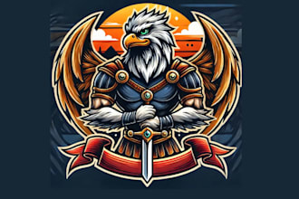 design high quality griffin king mascot logo with unlimited revision