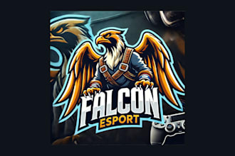 design unique falcon mascot logo with free vector file