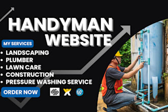 handyman website, lawn care, pressure washing, plumber, construction website
