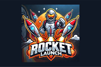 do amazing rocket launch mascot logo for you in just two day