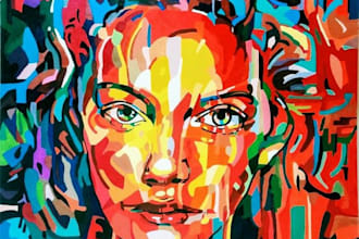 abstract art, portrait, oil paint, digital art for you