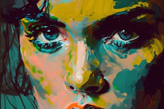 create custom digital portrait in oil painting style gift