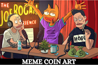 create funny meme coin art crypto meme art and animated meme art