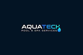 design a minimalist pool and spa tech logo just 1 day