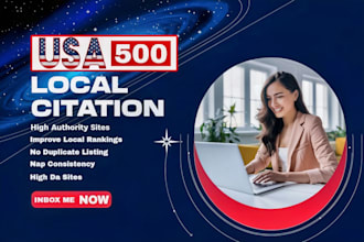 build 500 USA local citations and directory listings improve your gmb ranking