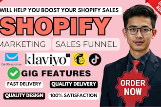 do shopify store promotion, klaviyo ecommerce marketing, and boost shopify sales
