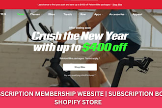 design custom subscription membership website subscription box shopify store