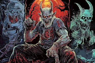 do awesome artwork for dark art, horror, creepy illustration