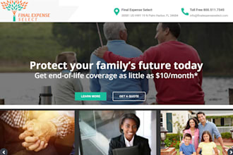 design final expense website veteran final expense cremation burial website