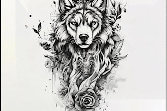 make custom tattoo design in realist, cartoon, anime style