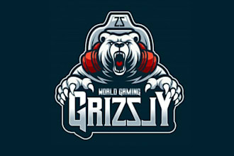 design high quality grizzly bear mascot logo with express delivery