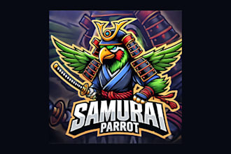 make amazing samurai parrot mascot logo with any file format