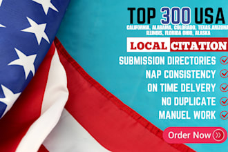 do 300 USA local google map citation directories submission for local SEO
