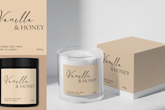do candle label design, candle box and packaging design