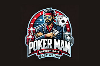 create awesome poker man mascot logo with free vector file