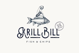 design krill bill restaurant logo