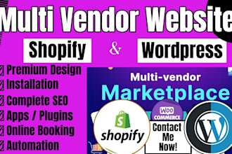 build shopify wordpress multi vendor multivendor ecommerce website development