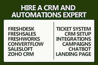 setup and optimize freshdesk, freshsales, freshworks, salesloft and convertflow