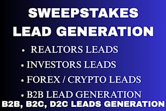 generate high quality first hit sweepstakes leads