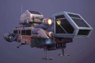 design sci fi 3d game asset props low poly 3d game model for unreal, unity