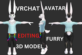 custom vrchat avatar 3d model furry avatar vtuber vrc avatar