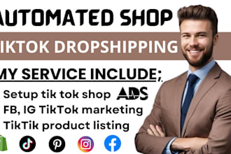 set up and manage shopify tik tok shop, tik tok dropshipping, tiktok ads, fb ads