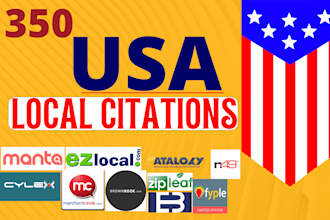 create 350 manual USA local citations