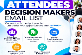provide trade show attendees data and conferences data