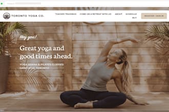 design yoga website fitness coach website dance studio website band club website